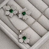 Emerald Blossom Zircon Set