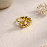 Sunflower Pearl Ring