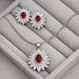 Scarlet Bloom Zircon Set