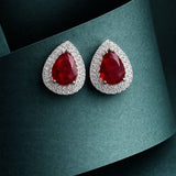 Ruby Teardrop Zircon Earring