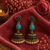 Turquoise Aura Jhumka