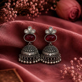 Noor Jhumki - Red Stone