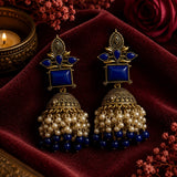 Royal Sapphire Pearl Jhumka