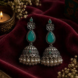 Mehrnaz Teal Jhumka