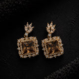 Amber Zircon Earrings